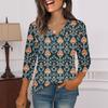 3/4 Sleeve Shirts For Women  Print Graphic Tees Blouses Casual Plus Size Basic Tops Pullover
