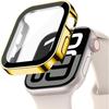 Glass+Case For Apple Watch 42mm 46mm 45mm 41mm 44mm 40mm Straight Edge Screen Protector Cover Case iWatch SE 3 6 7 8 9 10 11 7