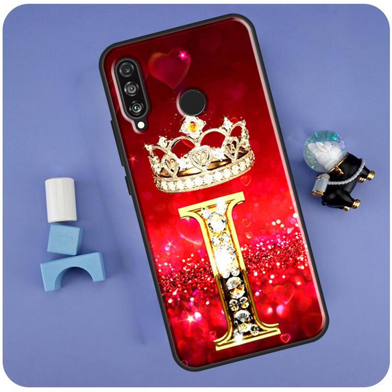 

Red Diamonds Letter For Huawei Nova Y70 Y91 Y90 Y60 Y61 Y72 Y73 3i 7i 8i 11i 12i 9 10 SE P20 P30 P40 Lite Case Huawei P30 Pro