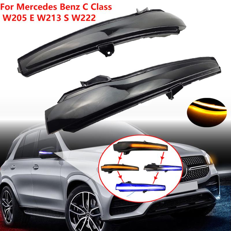 2X Für Benz C-Klasse W205 S-Klasse W222 2015-2018 Seitenspiegel Blinkleuchte Repeater Blinker LED Dynamisches Blinklicht