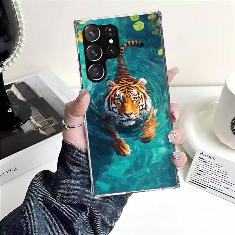 Superior Tiger Pattern Art Soft Phone Case For Samsung Galaxy S22 S23 S24 S25 Edge S26 Ultra S20 FE S21 Plus + Fundas Coque Gala