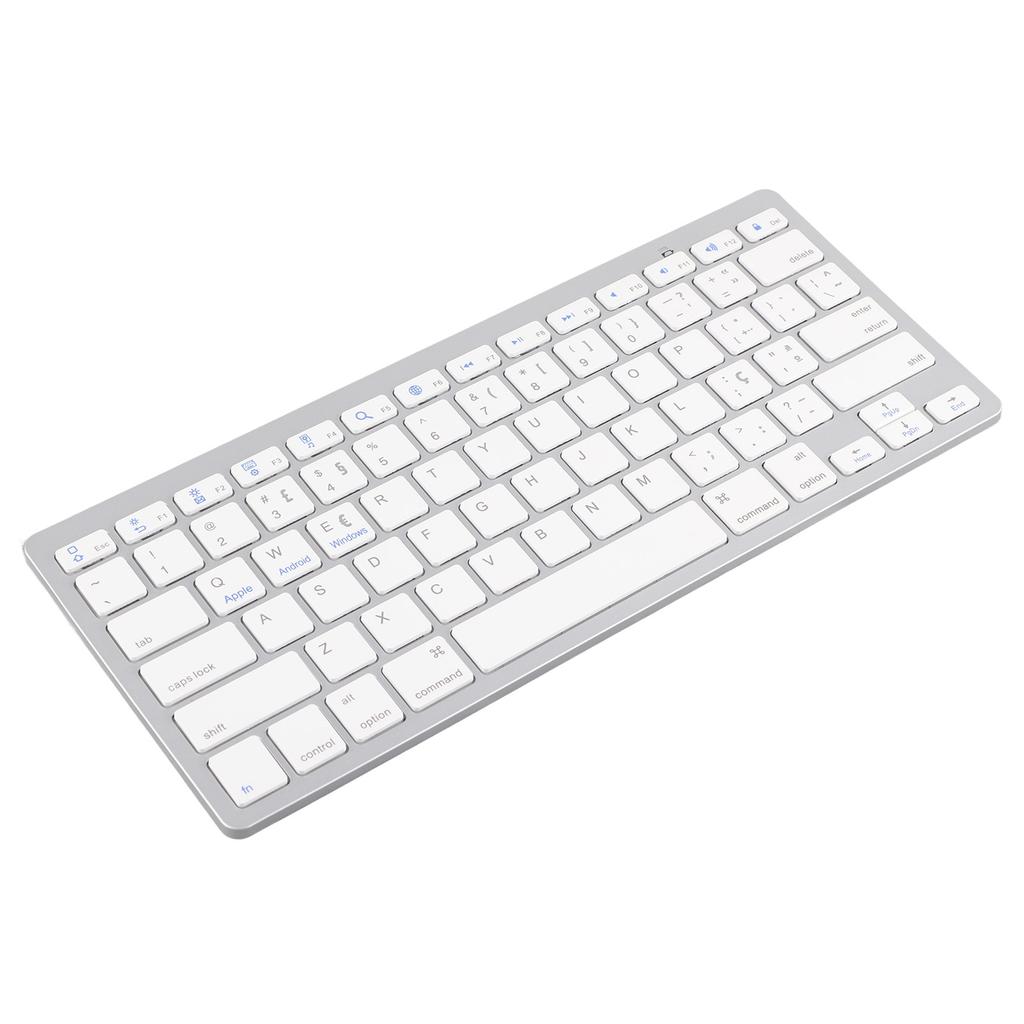 Trådløst Tastatur Mini 78 Taster Ultratynt Bærbart Hvitt Datamaskintastatur for Android for OS X