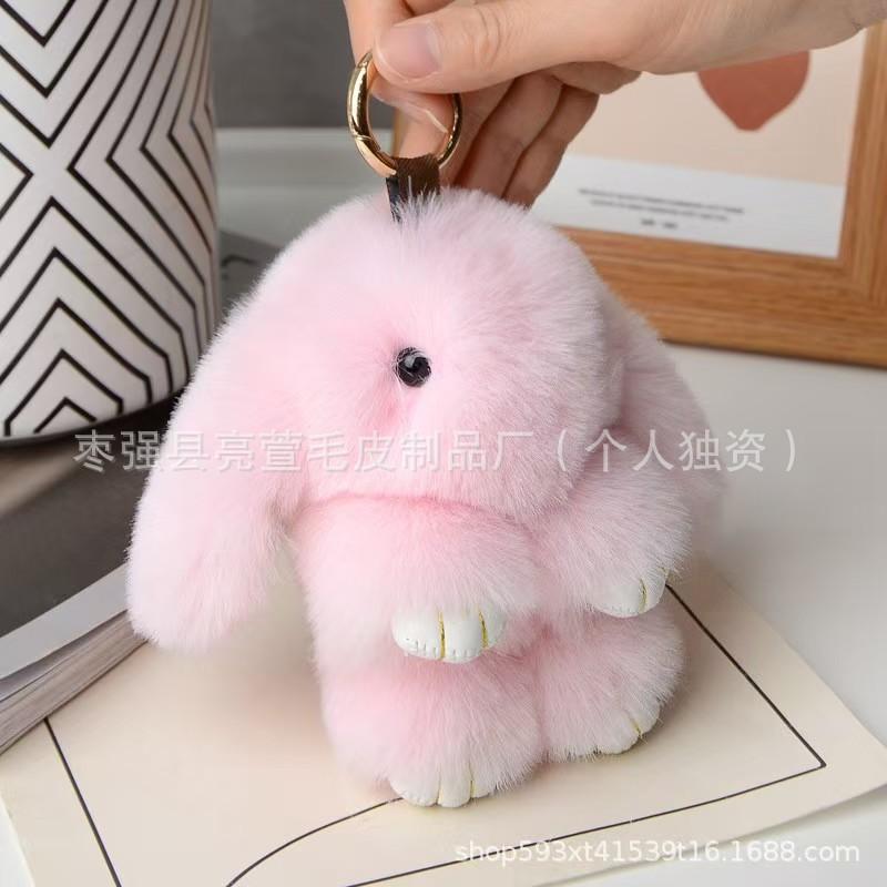 New Style 15cm Women's Rabbit Fur Keychain Bag Car Pendant Jewelry Decoration Fashionable Accessory for Bags and Gifts