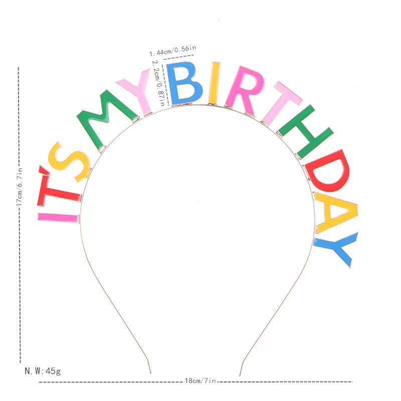 Colorful 'It's My Birthday' Headband & Birthday Girl Sash Set