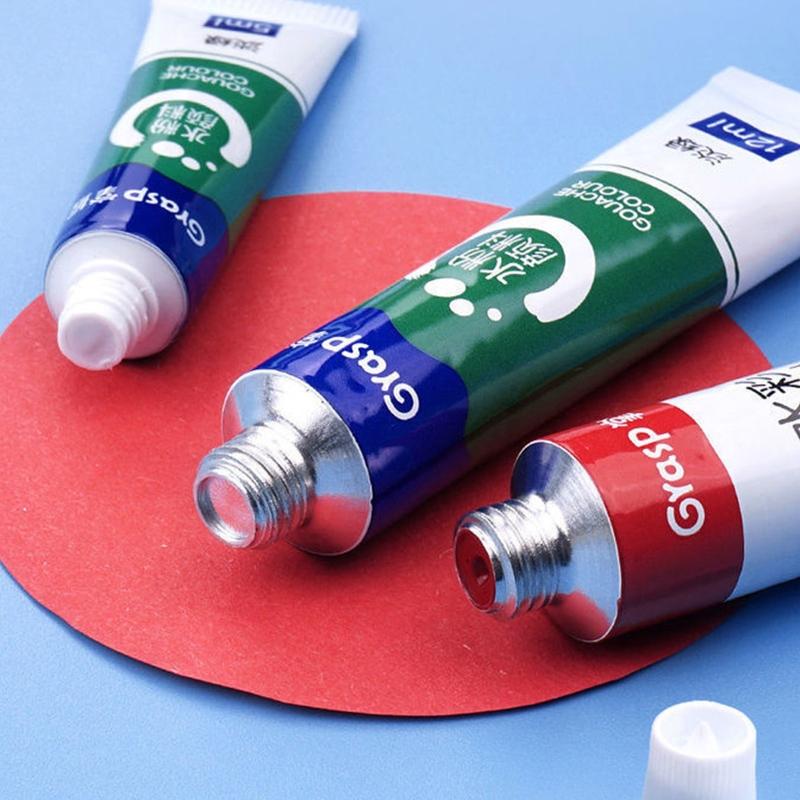 Gouache Paint Set Watercolor Tubes (0.17 Oz, 5 Ml) Rich Pigments Non Fading Washable Paints for Artist Hobby Painters