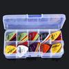 Yammy Plastic Bass Guitar 24 Various with Storage Box Picks, Pieces, Thicknesses, Colorful,
