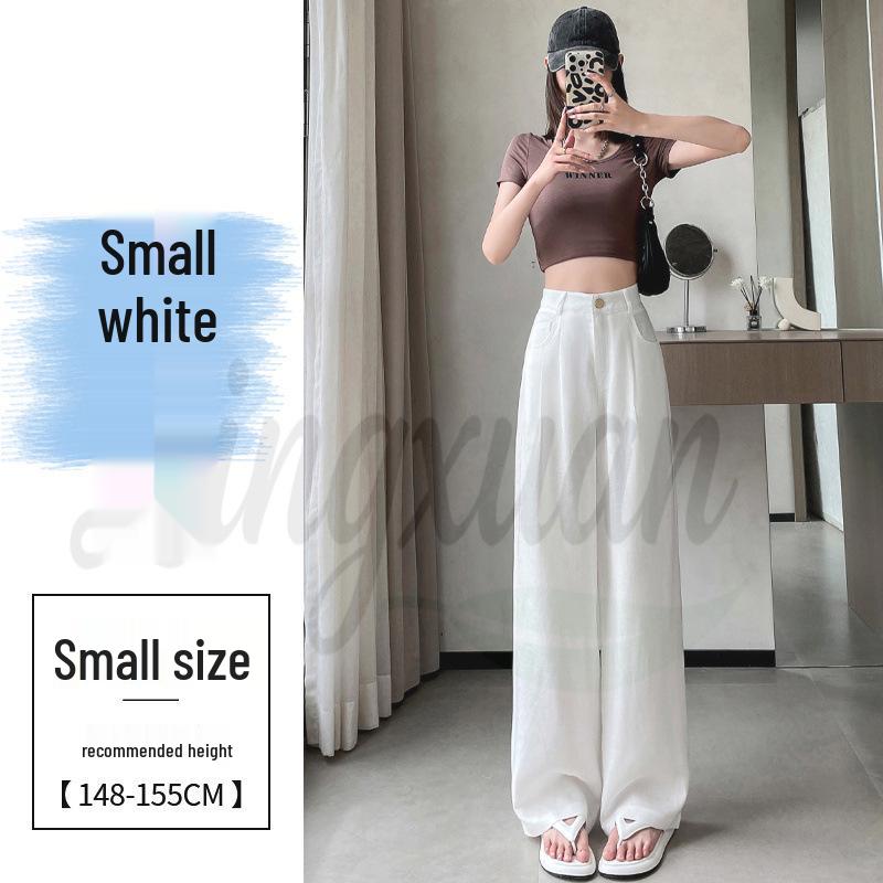 2026 Summer Women s High Waist Tencel Linen Wide-Leg Cotton Ice Silk Pants S