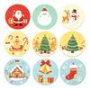 Christmas Wooden Coasters 9Pcs Set, Heat Resistant Cup Mats, Waterproof Non Slip Drink Round Table Protection Mats for Home Office Desk Accessories