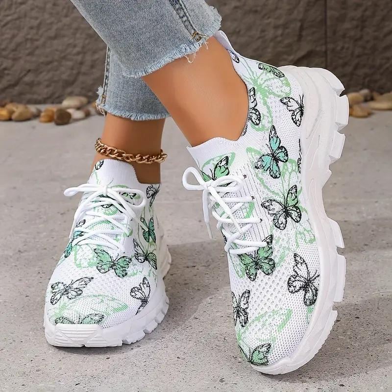 Women's Butterfly Pattern Casual Shoes Lightweight Sports Shoes