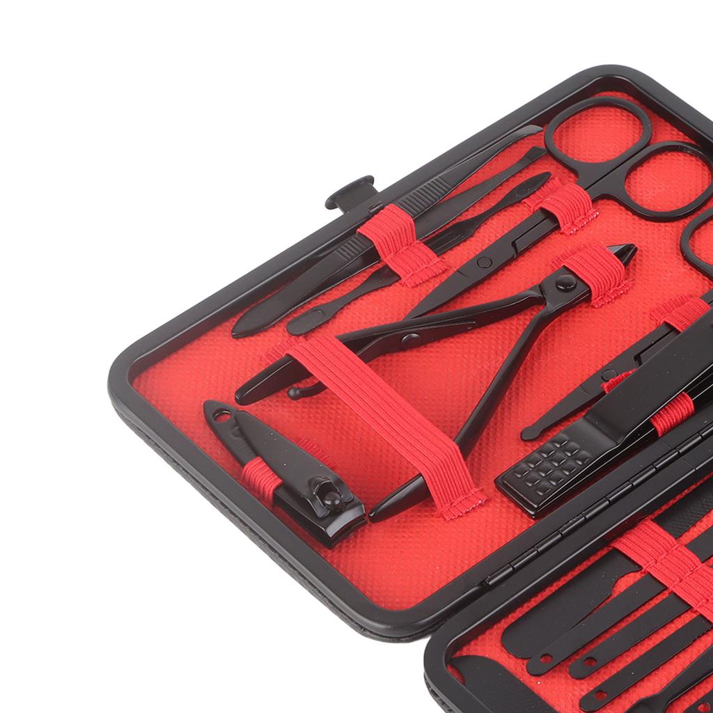 23 Pcs Nail Clippers Set Black Stainless Steel High Hardness Portable Household Nail Clippers Set