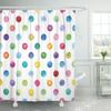 Cute Colorful Red Polka Dot Circle Shower Curtain,Rainbow Bathroom Shower Curtains With Hooks,Waterproof Funny Bathroom Curtains