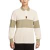 Heritage Mens Long Sleeve Rugby Polo Shirt Pale Ivory Olive HQ1749-110