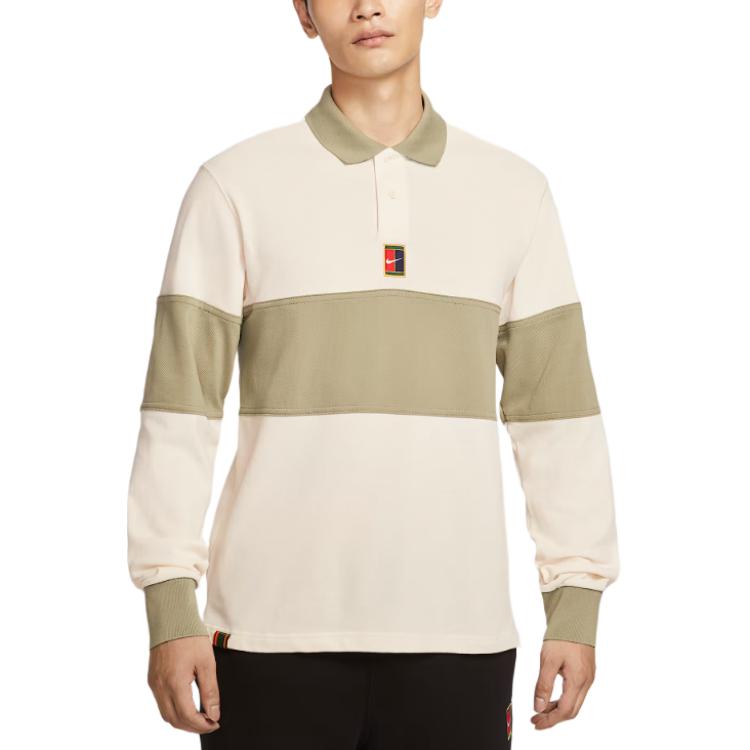 Nike AS M NKCT HERITAGE LS POLO White/Olive HQ1749-110 L