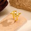 New Bow Open Ring Women's European and American Light Luxury High-end Titanium Steel Ring Gold Stainless Steel Jewelry
