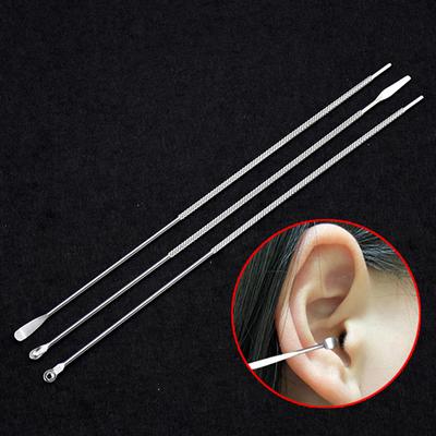 3 יחידות/סט נירוסטה מנקה שעווה מהאוזן מנקה אוזניים מגרדת אוזניים מסיר שעוות אוזניים