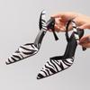 Fashion Zebra Print 2025 Autumn High Heels Women Party Shoes Pointed Back Strap Shallow Elegant Retro Style Brand Ladies Dress Pumps