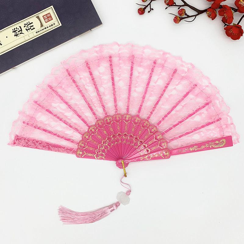 European Style, Retro Lace Lace, Women's Fan, Summer, Orchid Fan, Dance Performance, Photography Props, Folding Fan