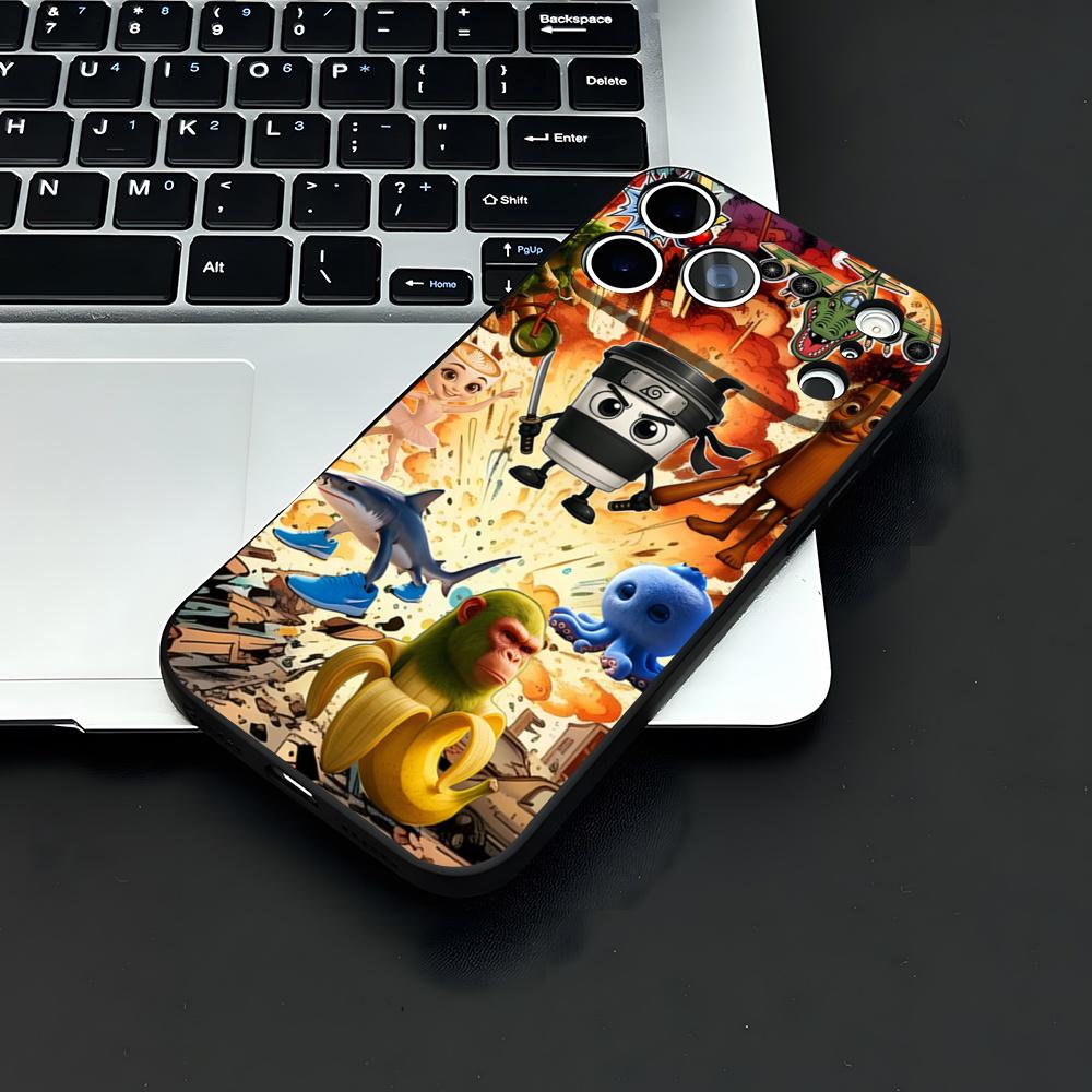 Animals Italian Brainrot Phone Case For IPhone 17 Air 16 E Pro Max 15 14 13 Mini 12 Pro 11 Max Plus Black Soft Shell