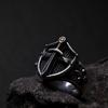 Adjustable Open Ring Men Women Sterling Medieval Sword Shield Inspired Vintage Geometric Jewelry
