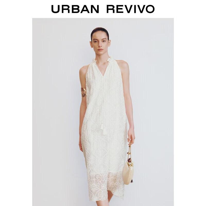 UR2026 Women s Floral Embroidered Tassel Dress XS