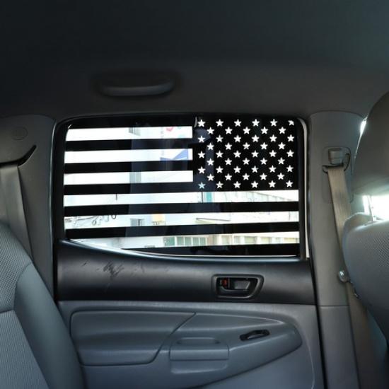 Black Rear Side Window Decoration Stickers US Flag For Toyota Tacoma 2011-2015