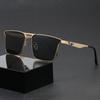 Metal double beam square frame sunglasses men's high definition polarized light outdoor fishing driving sunglasses fishing