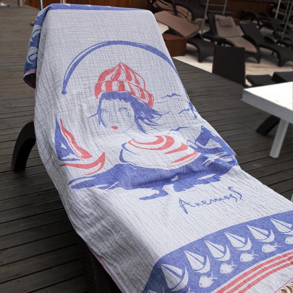Anemoss Turkish Beach Towel 39 x 70 100% Cotton Extra Large Turkish Peshtemal
