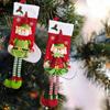 Christmas Stockings 3D Cute Elf Doll Xmas Stocking Decorations Long Legged Elf Hanging Stocking for Candies Toys Gifts
