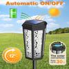 Solar Powered Pathway Landscape Lights Outdoor Waterproof Dusk to Dawn 2 Modes Warm White & White Modern Garden Lights for Path Yard Walkway Driveway