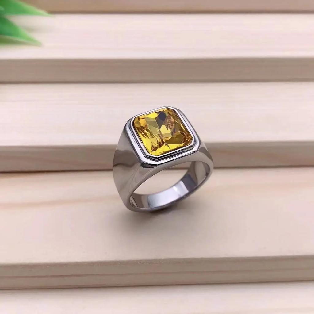 Men's High Quality 316LStainless Steel Multiple Gemstone Styles Onyx Rings