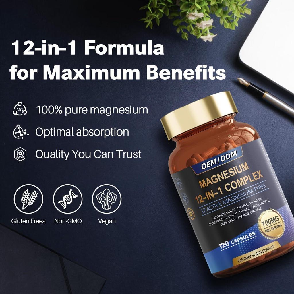 12-in-1 Magnesium Glycinate Complex Capsules