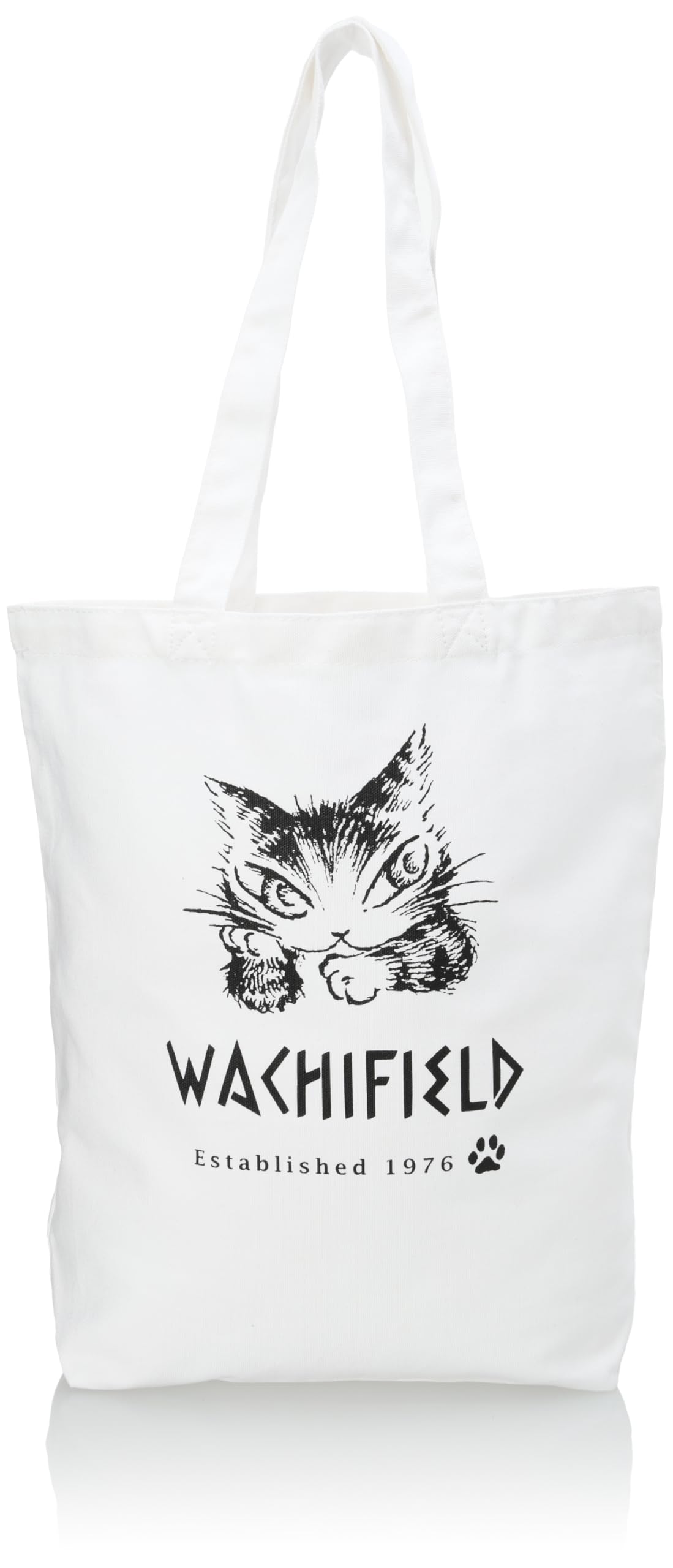 

Dayan the Cat Tote Bag for For Large Cat M L Eco Lesson White [WACHIFIELD] Women, Unisex, Men, Lightweight, Canvas, A4, Compact, Commuting, School, білий