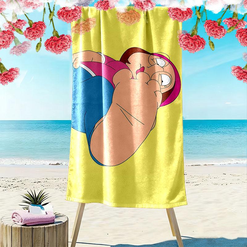 Meg Griffin Print Beach Towel, Large Soft Quick Dry Towel for Beach Camping Swimming