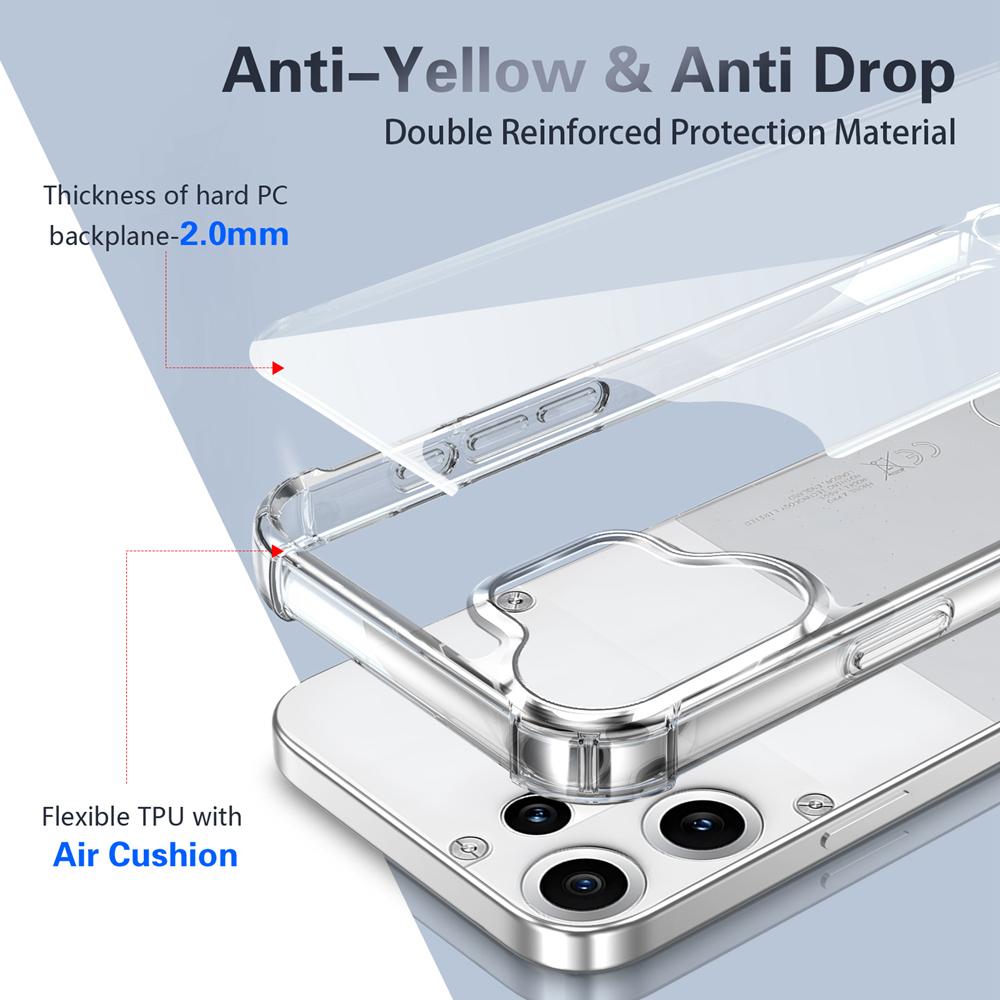 KEYSION Four-Corners Shockproof Transparent Case for Nothing CMF Phone 2 Pro 1 TPU+PC Clear Phone Cover for CMF Phone 1 2 Pro