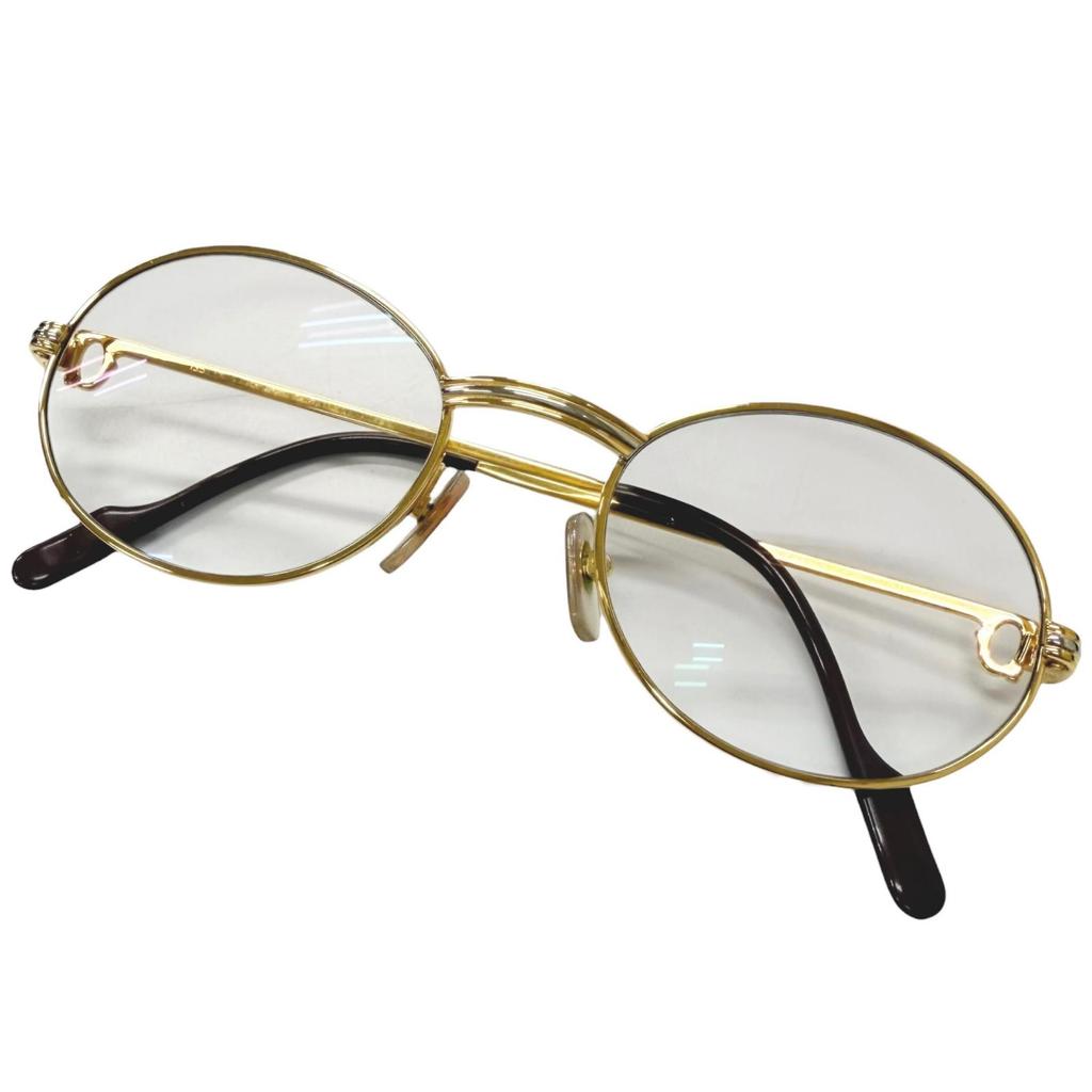 Great Cartier Glasses Trinity Oval Frame Gold Mens Used