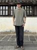 2025SS Fashion 8oz Clothes [CHANGE WELL] Men's Vintage-style Spring/Summer [Washed] Short-sleeved T-shirt Cut-and-sew (GREEN, L)