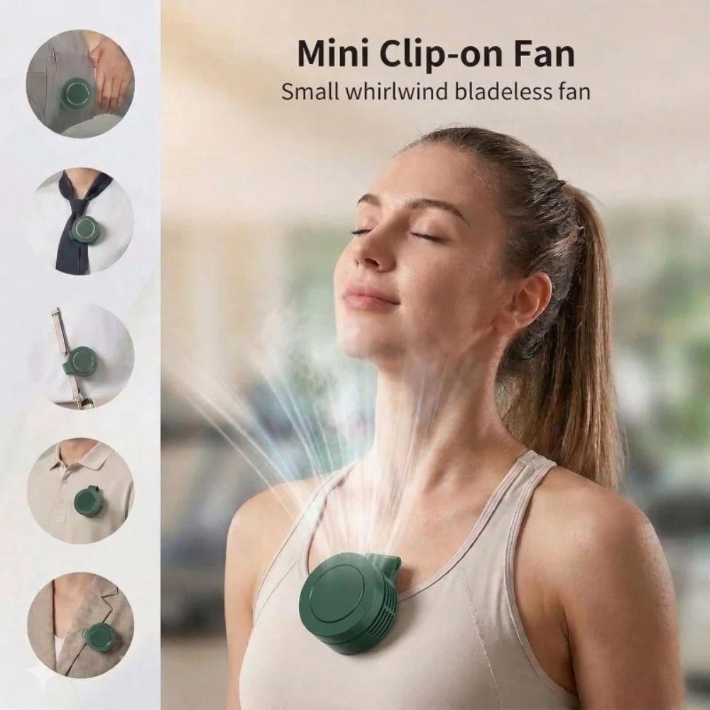 High Air Flow Wearable Neck Fan Ultra Quiet Portable Hanging Fan Clip-on USB Fan Daily Commuting