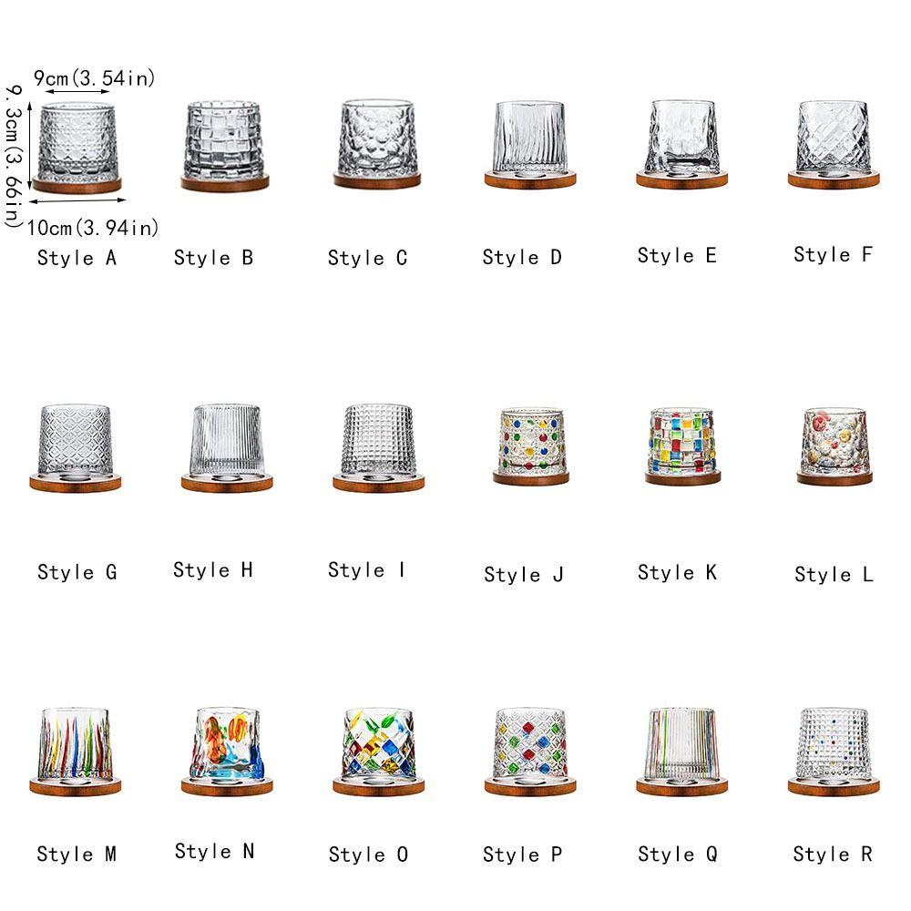 Bar Accessory With Base Spinning Whiskey Glass Clear Thickened Brandy Glass Rotating Wine Cup Beer