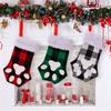 Cartoon Cat Delightful Paw Christmas Stockings In Bright Red Green And Black White