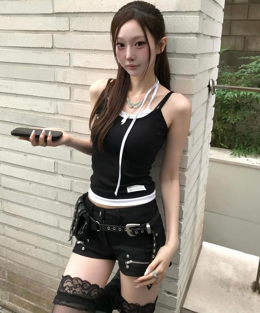 Inegi Angled Seam Zip Shorts (Black)