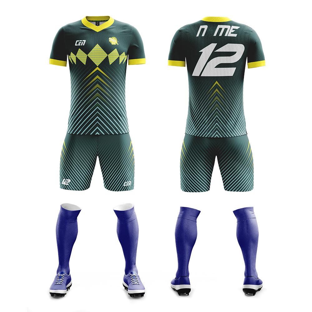 Nine-Action Football Jersey Men'S Suit Training Jersey Women'S Short-Sleeved Children'S Digital Printed Logo Jersey