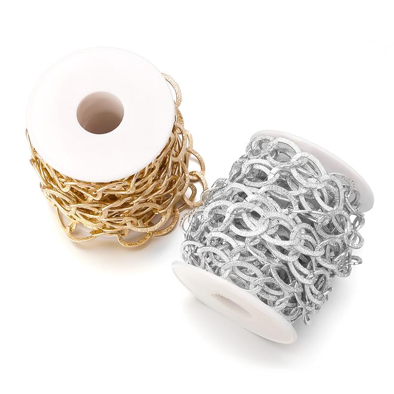 5 Yards/Roll Aluminum Embossed Chains O-Shaped Chain for Jewelry Findings DIY Bracelet Necklace Bag Clothing Accessories Supply