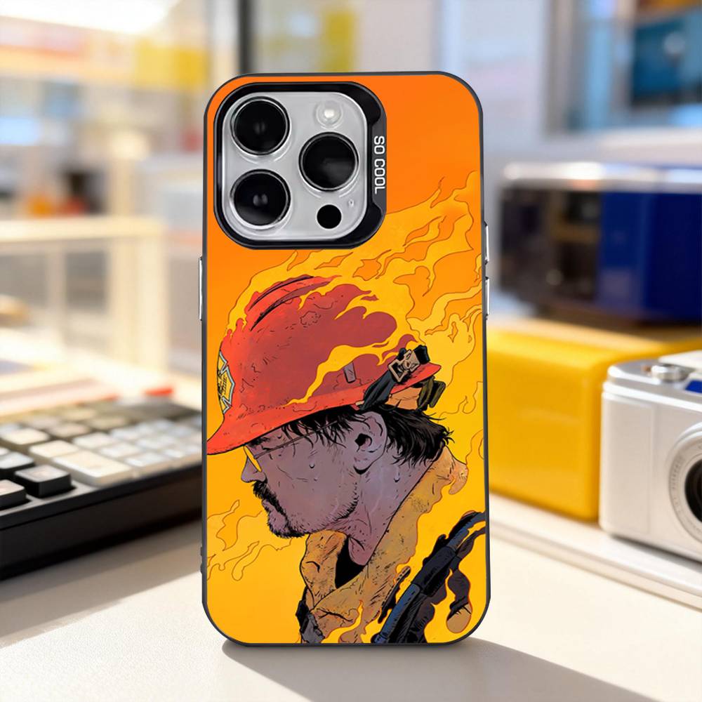 Fireman F-Firefighter Phone Case For iPhone 11,12,13,14,15,16,17,Pro,Max,Plus,E,Air,Mini IMD Matte Black
