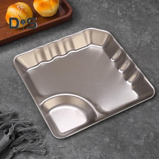 Set de tăvi pentru gustări din oțel inoxidabil cu bol pentru scufundare Tavă de servire pentru sandvișuri cu design fin și lustruit pentru chipsuri de sushi găluște salate