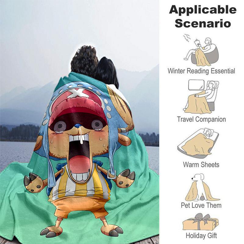 1pc One Piece Adventure Soft Throw Blanket Flannel All Season Light Weight Living Room/Bedroom Warm Blanket. M7270140