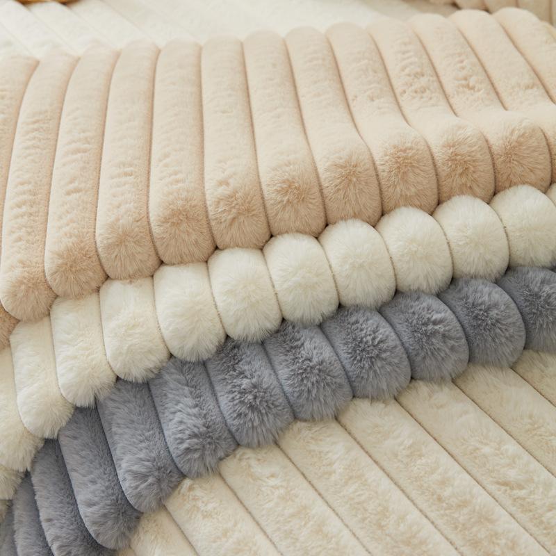 Winter Thickened Rabbit Plush Sofa Cushion Winter Cushion Sofa Cover Cover All-inclusive Universal Cover