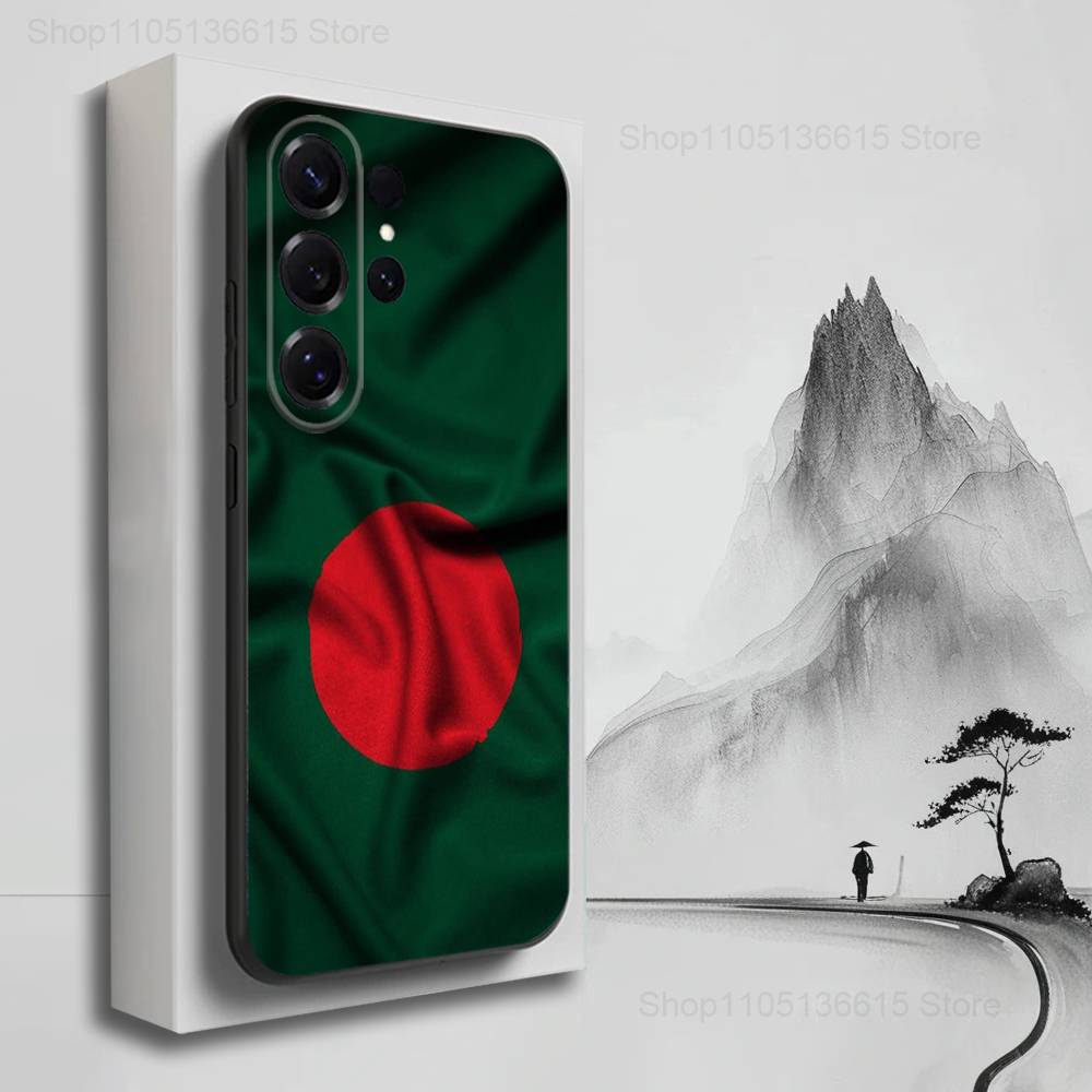 Flag Bangladesh Art Case For Samsung S22,S25,S24,S23,Ultra,FE,S20,S10,Plus,S21,S9,Lite,Soft Silicone Black