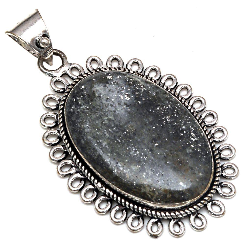 

Pendant Black Rutile Gemstone Handmade Mother Day Silver Jewelry 2