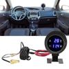 2 in 1 Round 12V 24V LED Digital Car Truck Water Temp Gauge Temperature Sensor Temperatura Motor + Voltmeter Volt Voltage Meter