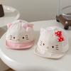 Children's Bow-tie Cat Soft Brimmed Hat With Brim - Sun Hat For Girls' Casual Wear